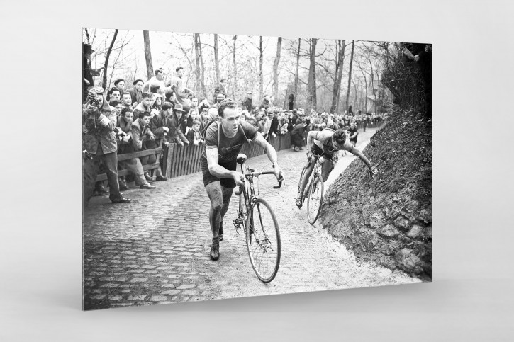 Fahrradschieben auf der Flandern-Rundfahrt 1952 - Wandbild