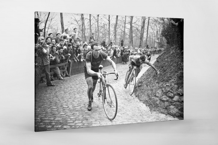Fahrradschieben auf der Flandern-Rundfahrt 1952 - Wandbild