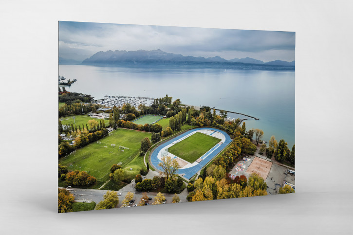 Fußballplätze in Lausanne - Stade Pierre de Coubertin - Wandbild