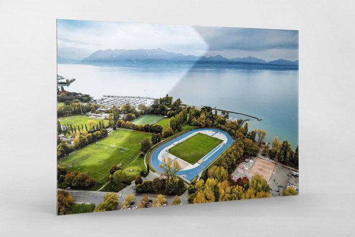 Fußballplätze in Lausanne - Stade Pierre de Coubertin - Wandbild