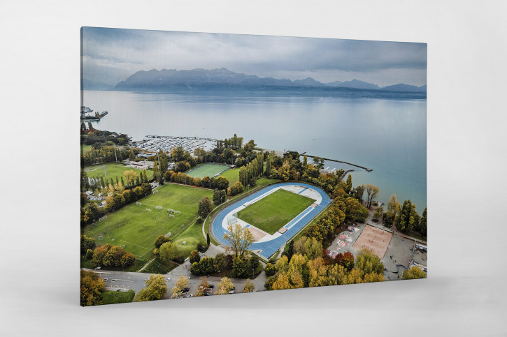 Fußballplätze in Lausanne - Stade Pierre de Coubertin - Wandbild