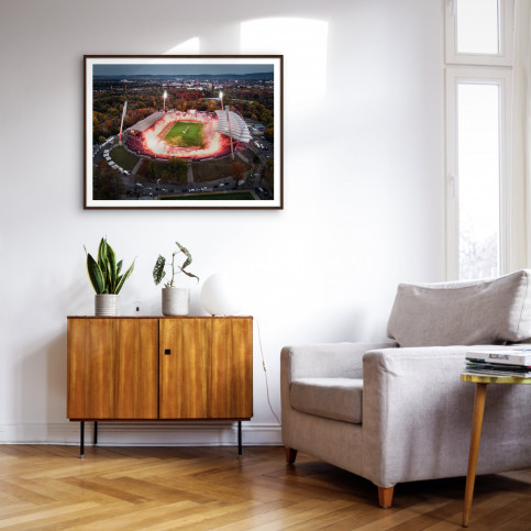 Vogelperspektive aufs letzte Spiel im Wildparkstadion - Marvin Ibo Güngör - Fußball Wandbild