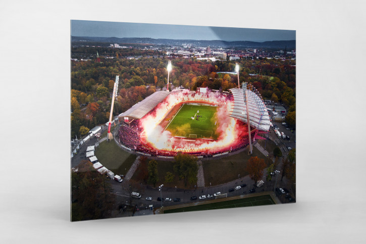 Vogelperspektive aufs letzte Spiel im Wildparkstadion - Marvin Ibo Güngör - Fußball Wandbild
