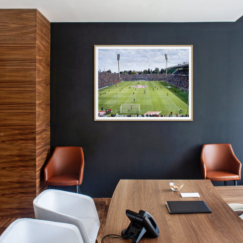 Von der Nordtribüne aus gesehen (Farbe) - Borussia Mönchengladbach Bökelberg - Foto von Christoph Buckstegen als Wandbild