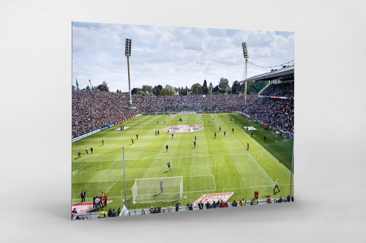 Von der Nordtribüne aus gesehen (Farbe) - Borussia Mönchengladbach Bökelberg - Foto von Christoph Buckstegen als Wandbild