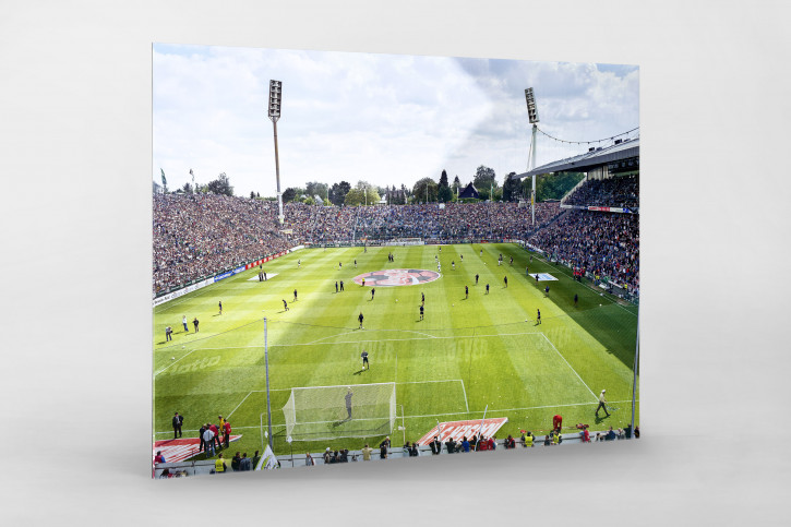 Von der Nordtribüne aus gesehen (Farbe) - Borussia Mönchengladbach Bökelberg - Foto von Christoph Buckstegen als Wandbild