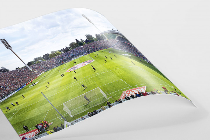 Von der Nordtribüne aus gesehen (Farbe) - Borussia Mönchengladbach Bökelberg - Foto von Christoph Buckstegen als Wandbild