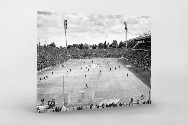 Von der Nordtribüne aus gesehen (Schwarzweiß) - Borussia Mönchengladbach von Christoph Buckstegen - Foto als Wandbild