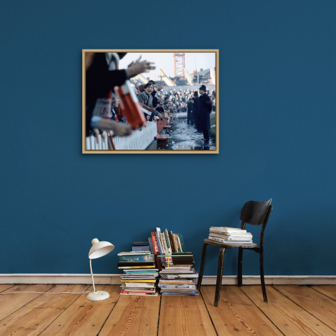 Fans im Old Trafford 1964 - Manchester United Fans Wandbild