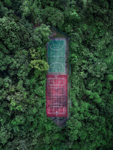 Basketball Courts in Singapur - Sébastien Nagy Wandbild