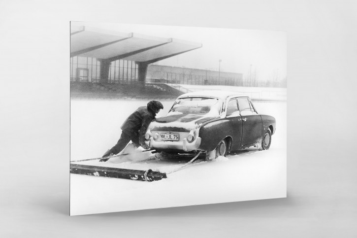 Schneeschieben am Millerntor 1968 - Wandbild