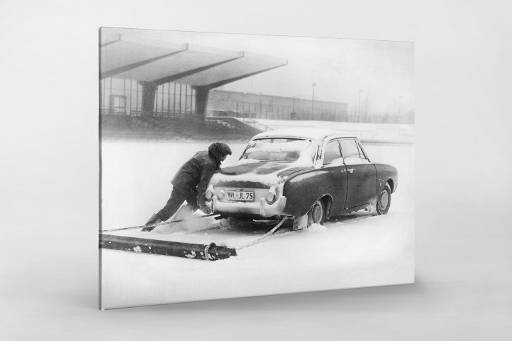 Schneeschieben am Millerntor 1968 - Wandbild