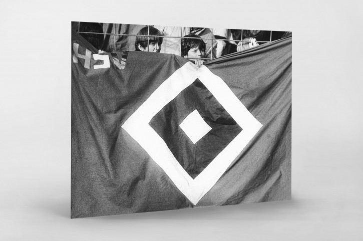Kleine Fans hinter großer Raute - Wandbild
