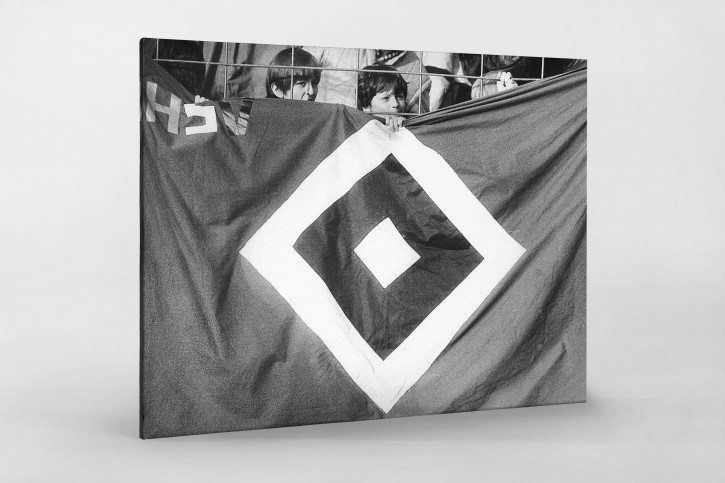 Kleine Fans hinter großer Raute - Wandbild