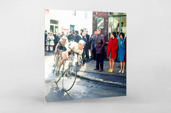 Wandbild: Altig und Merckx in Geraardsbergen 1967 - Paris-Roubaix Eintagesrennen - historische Radsport Fotografie