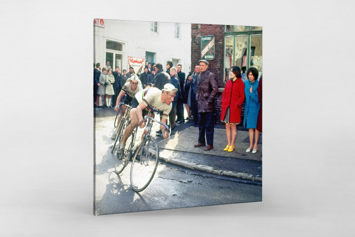 Wandbild: Altig und Merckx in Geraardsbergen 1967 - Paris-Roubaix Eintagesrennen - historische Radsport Fotografie