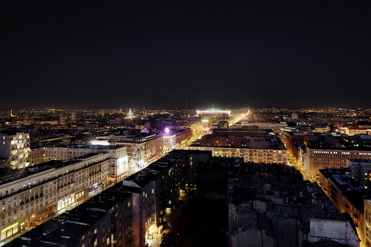 Nationalstadion Warschau bei Nacht - 11FREUNDE BILDERWELT