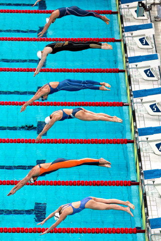 Kurz vor dem Eintauchen - Sport Fotos als Wandbilder - Schwimmen Foto - NoSports Magazin 