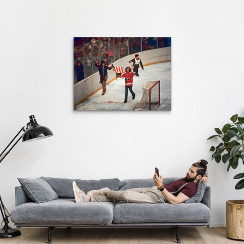 Jubel nach dem "Miracle On Ice" - Sport Fotografie als Wandbild - Eishockey Foto - NoSports Magazin 