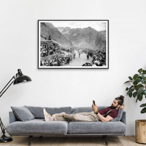 Am Col du Tourmalet bei der Tour 1950 - Sport Fotografie als Wandbild - Radrennen Foto - NoSports Magazin 
