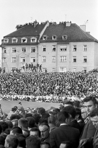 Zuschauer auf dem Dach - Stadion an der Grünwalder Straße - 11FREUNDE SHOP