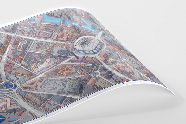 Fußballstadt Schalke- Stadtplan Gelsenkirchen mit S04-Wortspielen (Design: Paul Grabowski)