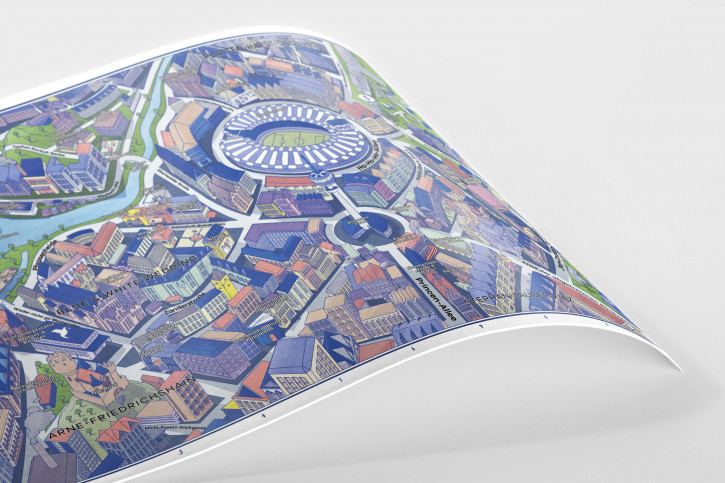 Fußballstadt Berlin - alternativer Stadtplan als Geschenkidee für Fans von Hertha BSC