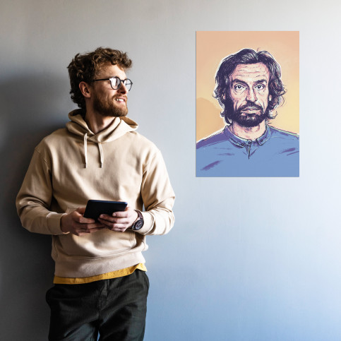 Andrea by Ronny Heimann - Illustration von Andrea Pirlo als Poster