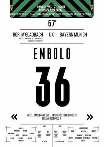 Embolo vs. Bayern - Moments Of Fame - Posterserie 11FREUNDE SHOP