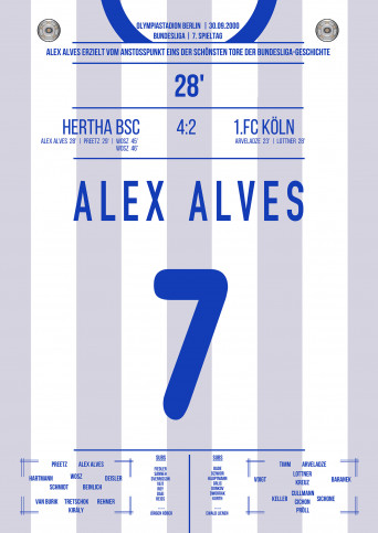 Alex Alves vs. Köln - Außergewöhnliches Tor für Hertha BSC