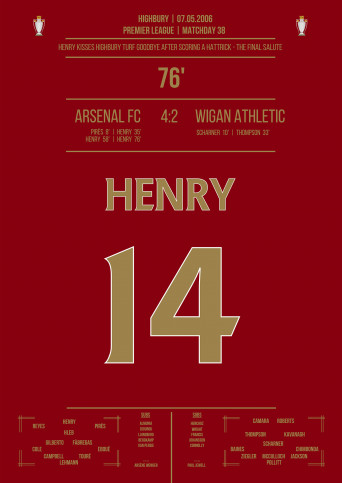 Henry vs. Wigan - Abschied des Franzosen vom Highbury mit einem Hattrick für Arsenal