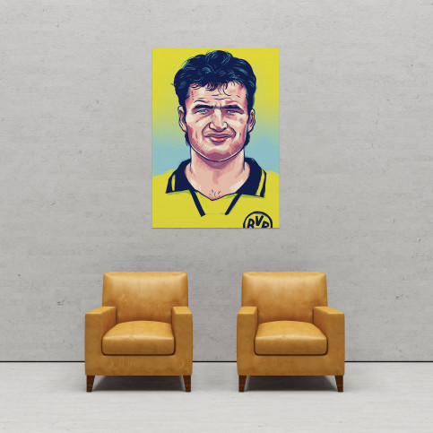 Stéphane in Dortmund by Ronny Heimann - Helden der Liga 1990er Jahre - illustriert von Ronny Heimann