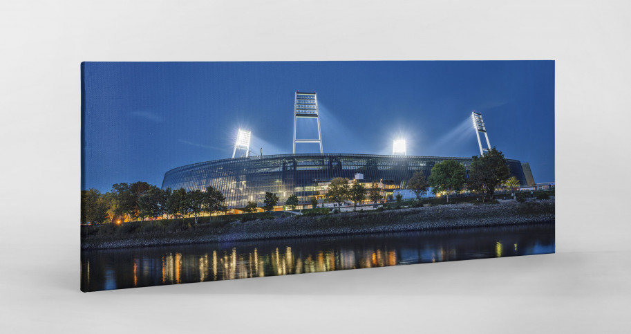 Weserstadion bei Flutlicht (Panorama) - Wandbild