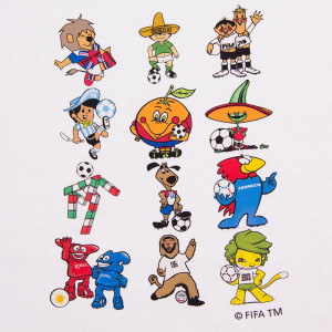 World Cup Collage Mascot Kids T-Shirt (white)