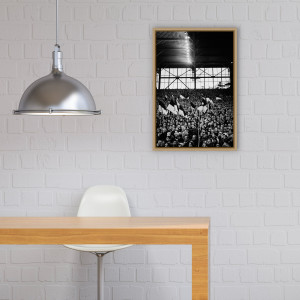 Gelbe Wand -Schwarzweiss (Hochformat 2) - 11FREUNDE SHOP - Fußball Wandbild BVB Borussia Dortmund
