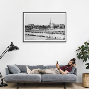 Blick auf den Eiffelturm bei der Tour 1951 - Wandbild