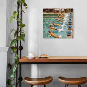 Rückwärts ins Wasser - Sport Fotografie als Wandbild - Schwimmen Foto - NoSports Magazin - 11FREUNDE SHOP