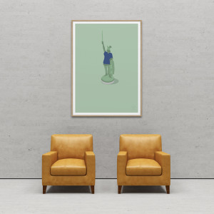 Hermann mit Arminia Trikot - HANDS OF GOD Illustration als Poster