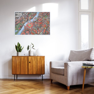 Fußballstadt Köln - alternativiver Stadtplan als Geschenkidee für Fans vom 1. FC Köln