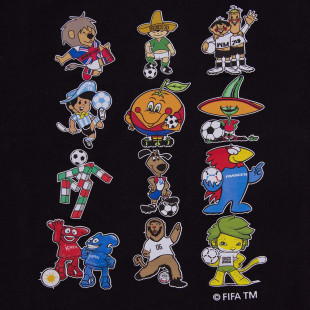 World Cup Collage Mascot Kids T-Shirt (black)