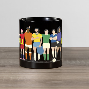 Fußballtasse / Kaffeebecher Black Edition: Football United (Design: Hands Of God)