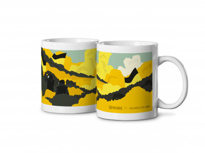 Design-Tasse - 11FREUNDE x HANDS OF GOD: The Stands (Gelb)