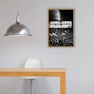 Gelbe Wand -Schwarzweiss (Hochformat 2) - 11FREUNDE SHOP - Fußball Wandbild BVB Borussia Dortmund