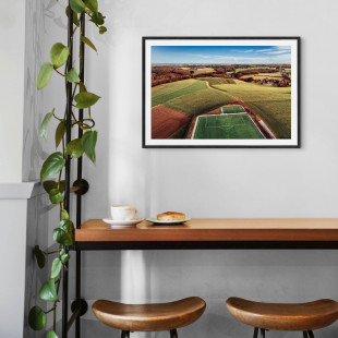 Fußballplatz in Feld-, Wald- und Wiesenlandschaft - Wandbild - 11FREUNDE SHOP