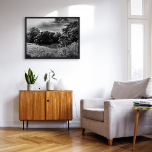 Fußballtor auf Martinique - Schwarzweiß Foto als Wandbild