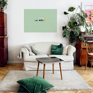 Titan und Eckfahne - Fußball Illustration Poster - Hands Of God x 11FREUNDE