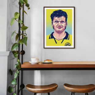 Stéphane in Dortmund by Ronny Heimann - Helden der Liga 1990er Jahre - illustriert von Ronny Heimann