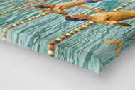 Rückwärts ins Wasser als Leinwand auf Keilrahmen gezogen (Detail)