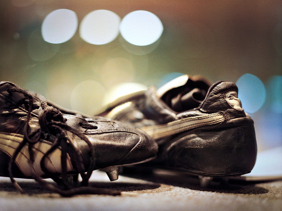 Maradonas Schuhe (Farbe) - Wandbild