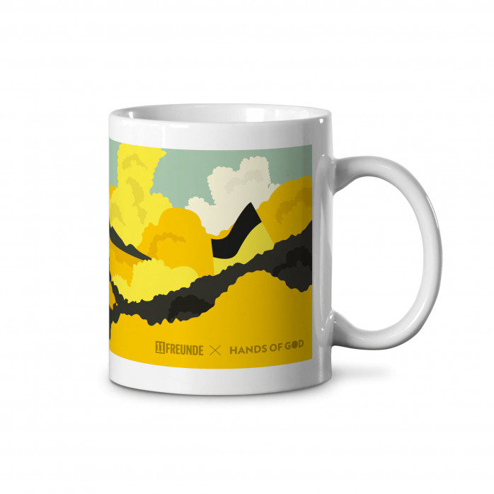 Design-Tasse - 11FREUNDE x HANDS OF GOD: The Stands (Gelb)